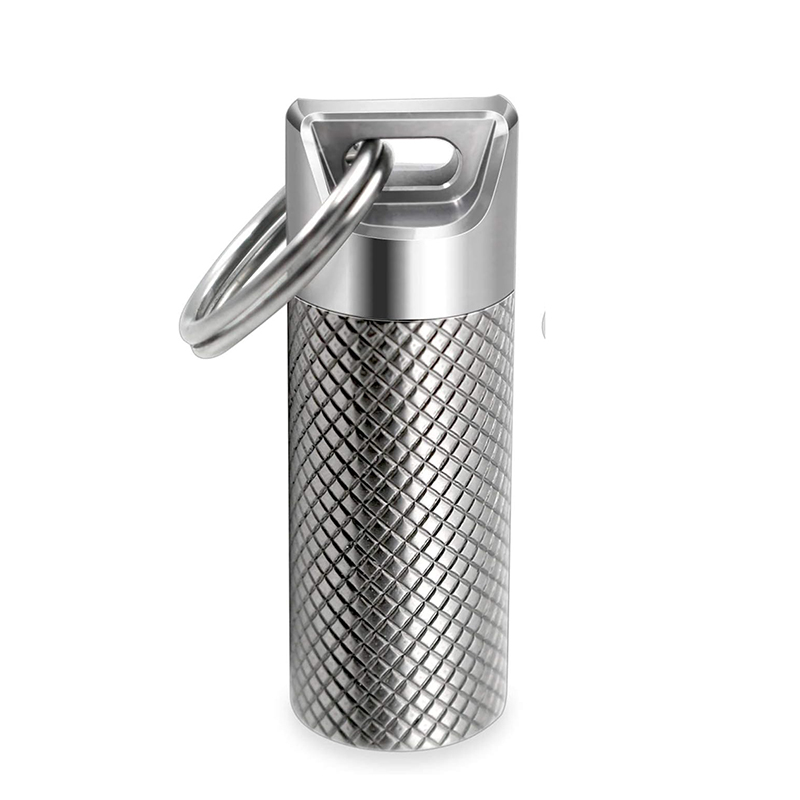 Edc Pill Carry - Mini portapillole portachiavi impermeabile in lega